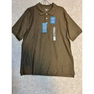 NWT Croft & Barrow Men’s Polo Large Performance Pique Brown Comfortable Casual